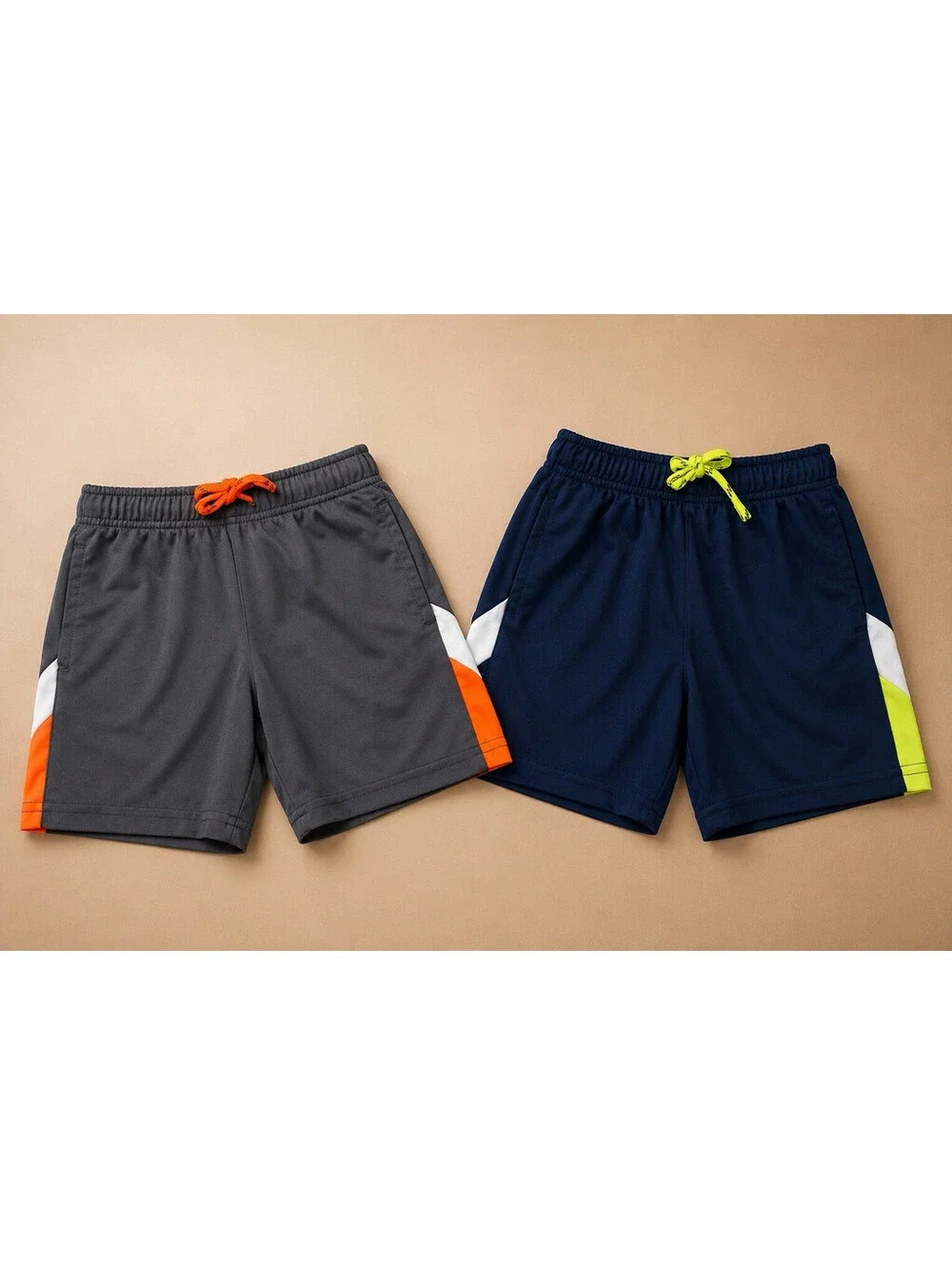 Jumping Beans Boys Athletic Shorts Colorblock Drawstring Elastic Waist 2 Pack 4T
